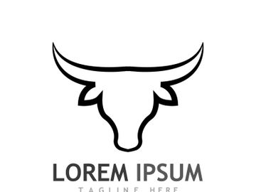 Vintage bull head horns logo preview picture