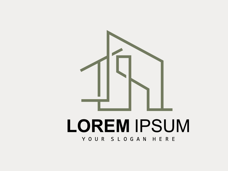 House Logo, Building Furniture Design, Construction Vector, Property Brand Icon, Real Estate, Housing