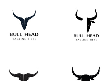 Retro vintage bull head horns logo. preview picture