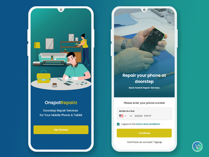 Doorstep Mobile and Tablet Repair Services Mobile App UI Kit