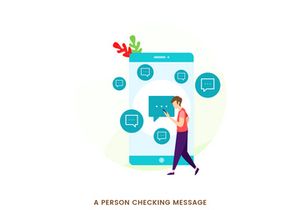 A person checking message