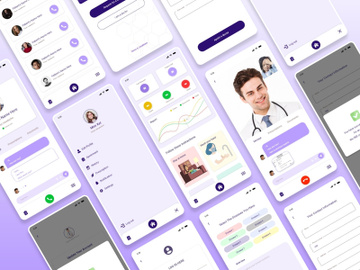 Make A Medical Ui Kit With Mobile App Templates- Adobe Xd preview picture