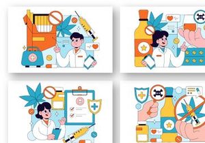 10 Narcologist Vector Illustration