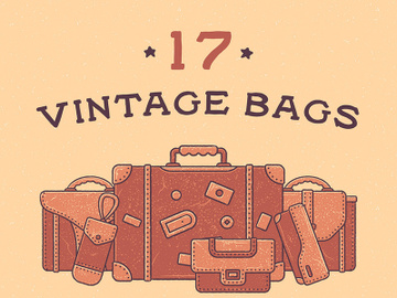 17 Vintage Bags Icon Illustrations preview picture