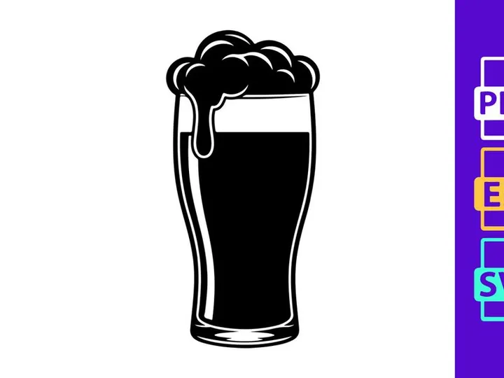 Dark Beer with Foamy Head Silhouette