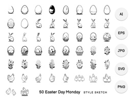 Easter Day Monday Element Draw Black preview picture