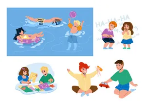 Kid boy girl characters