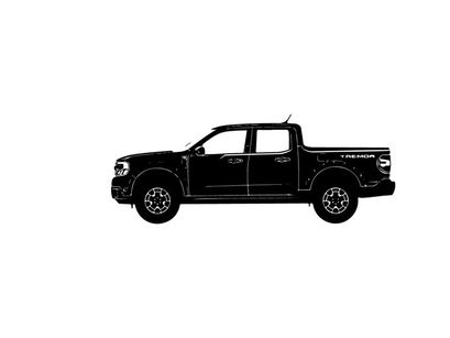 Silhouette of a black pickup truck on a white background
