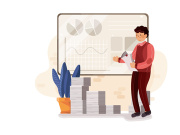 Businessman doing sales analytics