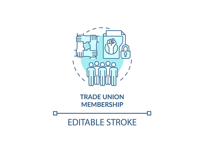 Trade union membership turquoise concept icon