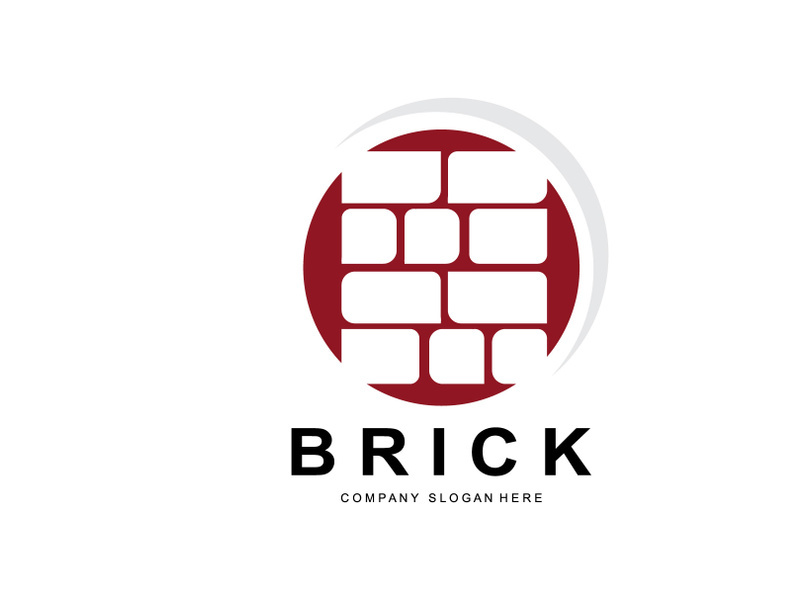 Bricks Logo Design, Material Stone Illustration Vector, Building Construction Icon