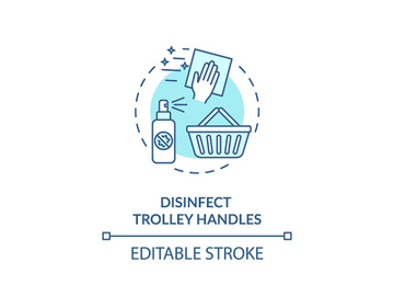 Trolley handles disinfection concept icon preview picture