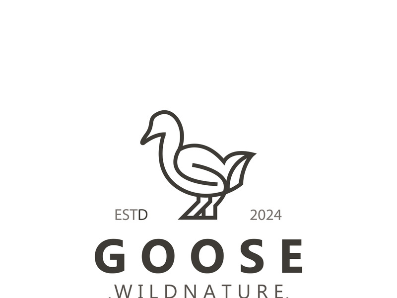 Animal Goose bird nature logo with modern style inspiration. premium design