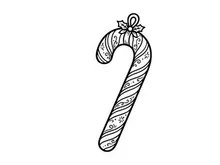 Hand drawn candy cane ornament illustration for Christmas holiday design projects