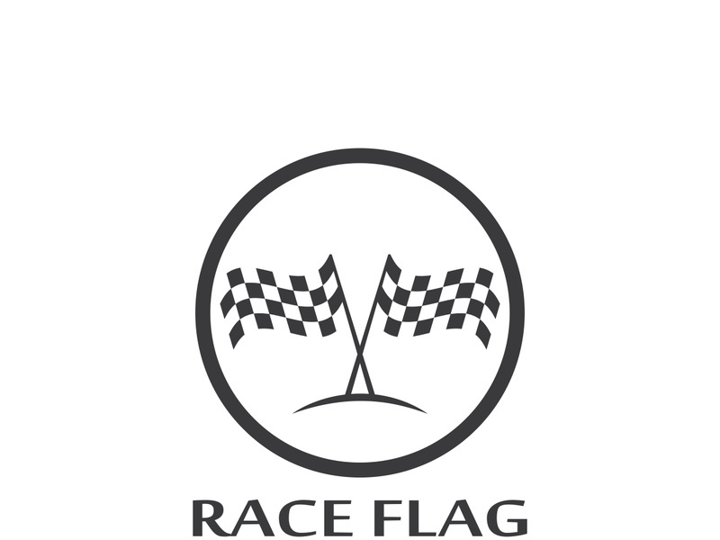 Creative and modern racing flag logo design.