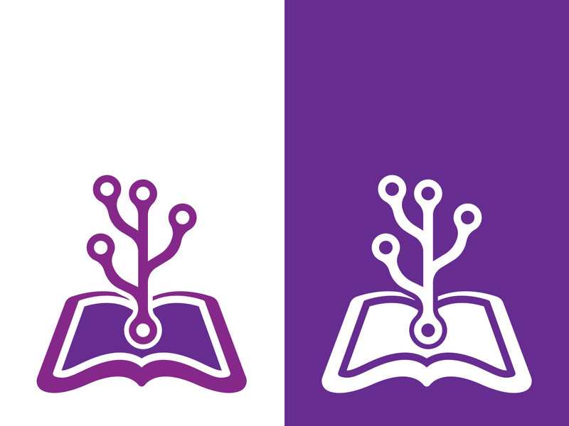 Digital book logo technology vector icon design