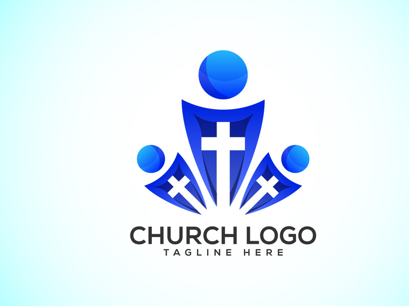 Church logo. Christian sign symbols. The Cross of Jesus