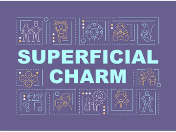 Superficial charm word concepts dark purple banner preview picture