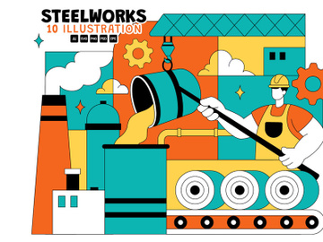 10 Steelworks Vector Illustration preview picture