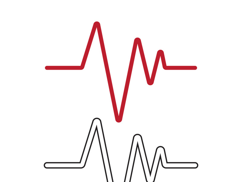 Heart beat pulse line hospital logo