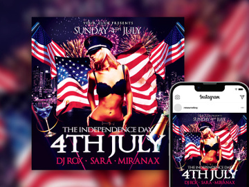 Free Urban Independence Day Party Instagram Post Template preview picture