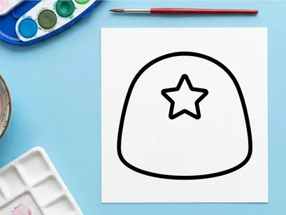 Halloween star badge icon isolated on white background. Spooky holiday emblem for decorations, invitations, and party designs.