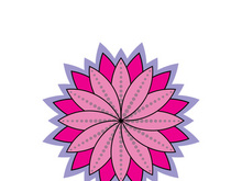 Traditional Asian colorful floral pattern Stained glass mosaic logo tile design inspiration