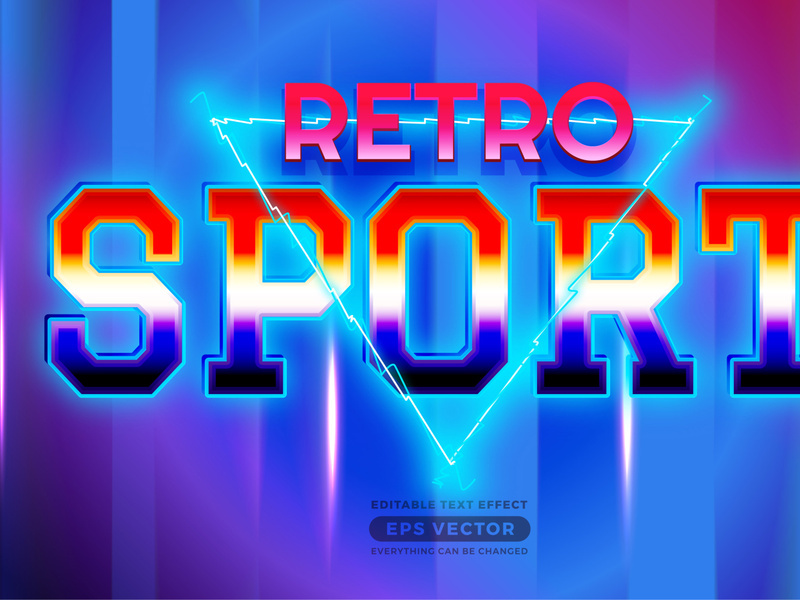 Retro Sport Text Effect Style with vibrant theme realistic neon light concept for trendy flyer, poster and banner template promotion