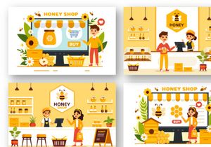 12 Honey Store Illustration