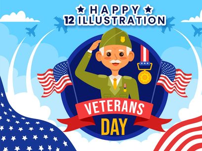 12 Happy Veterans Day Illustration