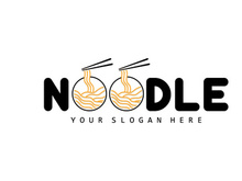 Noodle Logo, Ramen Vector, Chinese Food, Fast Food Restaurant Brand Design, Product Brand, Cafe