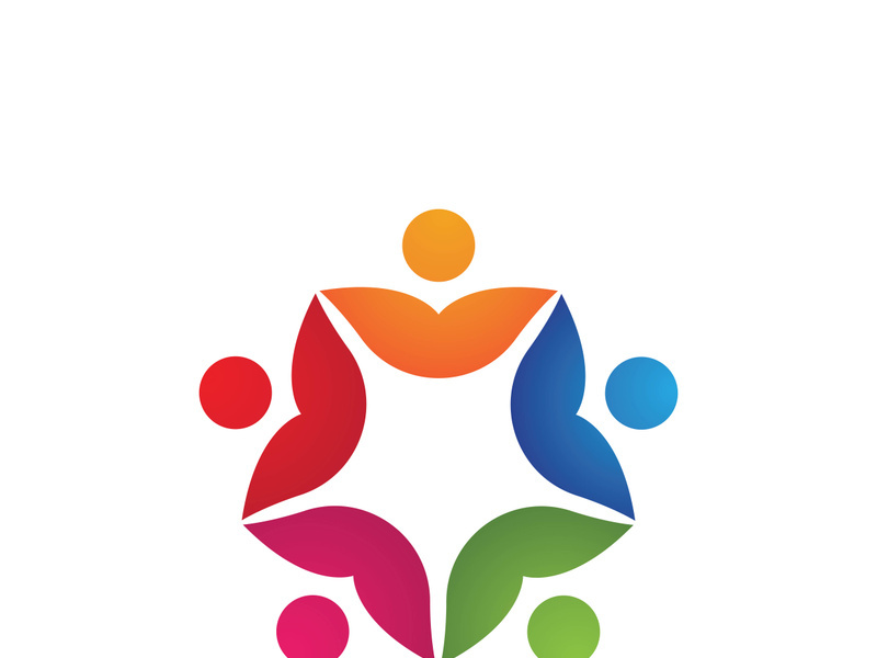 Community people logo network and social icon design template