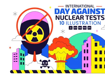 10 Day Against Nuclear Tests Illustration