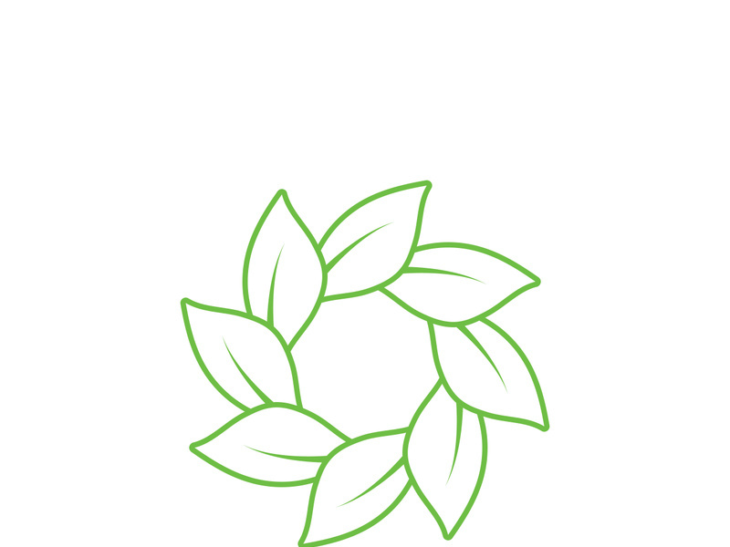 leaf logo green ecology nature element vector image