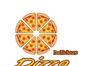 pizza logo design template illustration vector