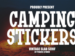 Camping Sticker - Vintage Slab Serif Font preview picture