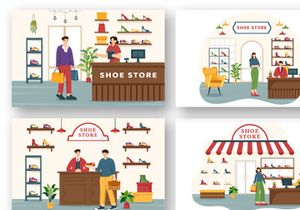 12 Shoe Store Illustration