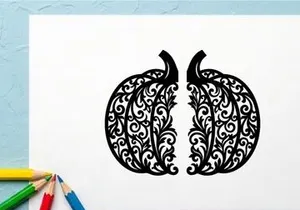 Siluet kupu-kupu rumit dengan pola floral untuk desain