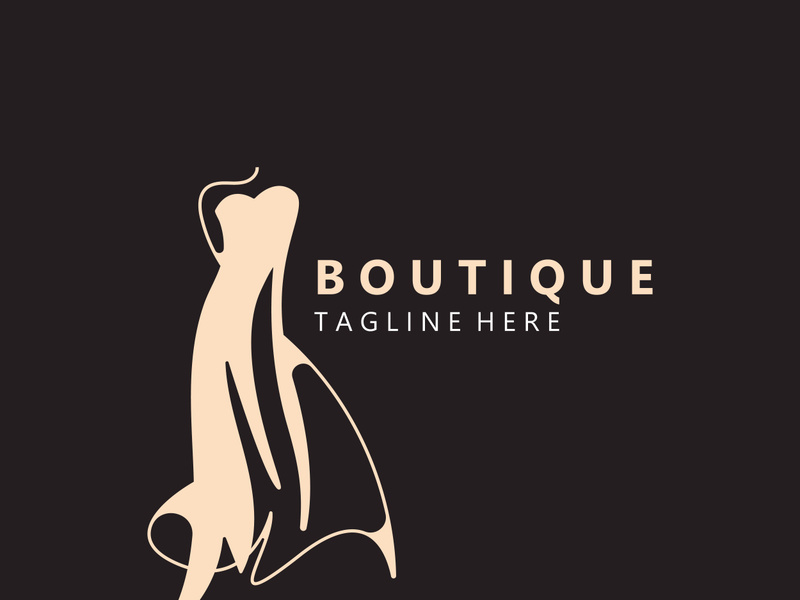 Dress woman logo design beauty fashion for boutique shop vector template vector