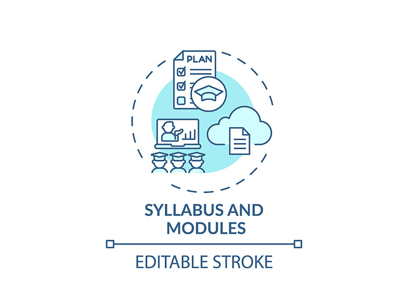 Syllabus and modules concept icon