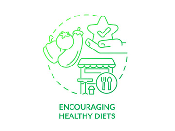 Encouraging healthy diets green gradient concept icon preview picture