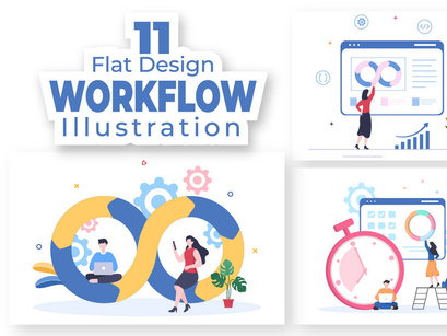 11 Business Workflow Organization Illustration