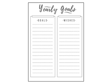 Yearly schedule minimalist planner page design preview picture