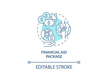 Financial aid package concept icon preview picture