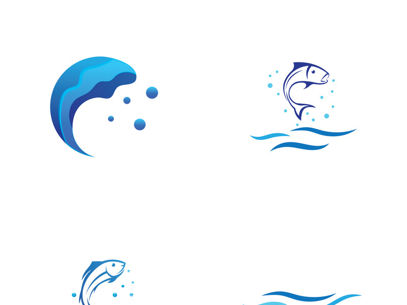 Ocean water wave wave logo design.