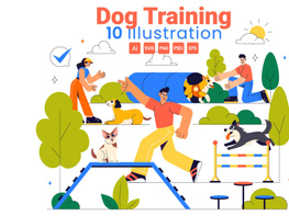 10 Dog Training Playground Illustration preview picture