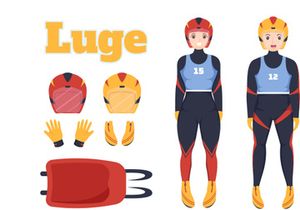 10 Luge Winter Sport Illustration