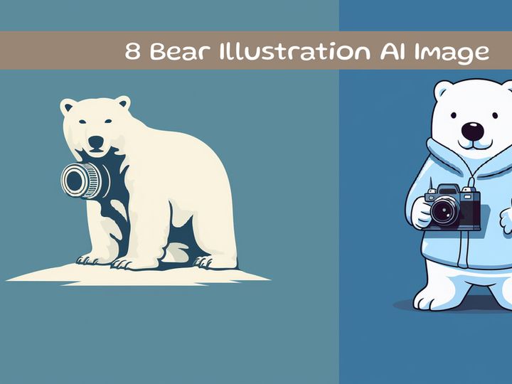 Photographer Bear Illustration Concept Ai Image