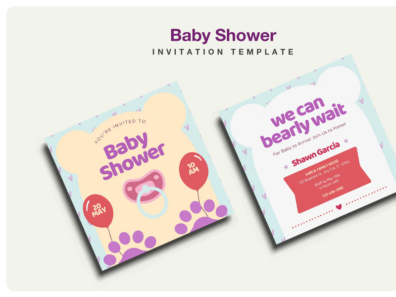 Baby Shower Invitation Square