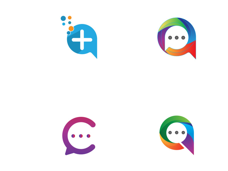 Creative design of chat room abstract logo or chat bubble.